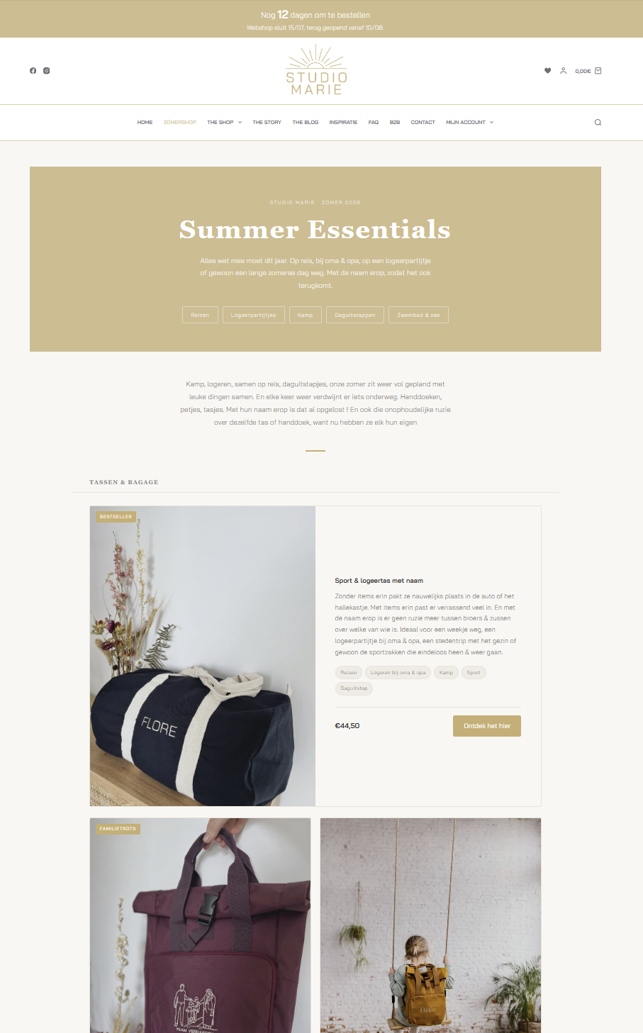 Studio Marie webshop, de zomercollectie